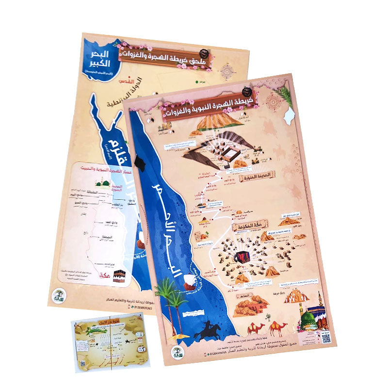 خريطة الهجرة النبوية والغزوات