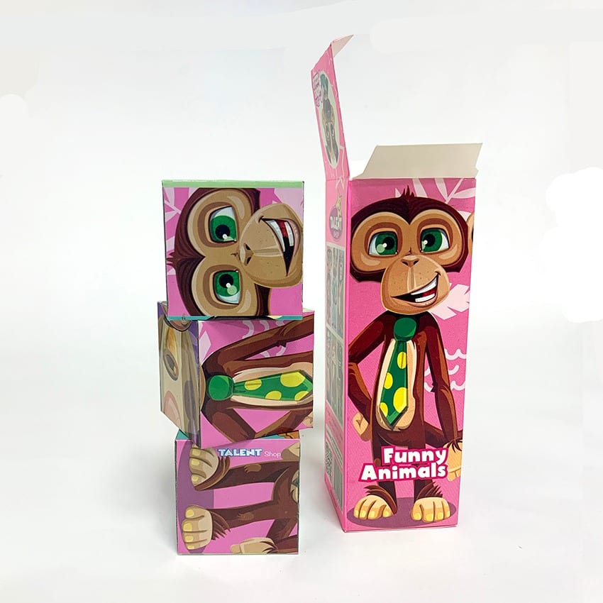 لعبة مكعبات الحيوانات 3 مكعب