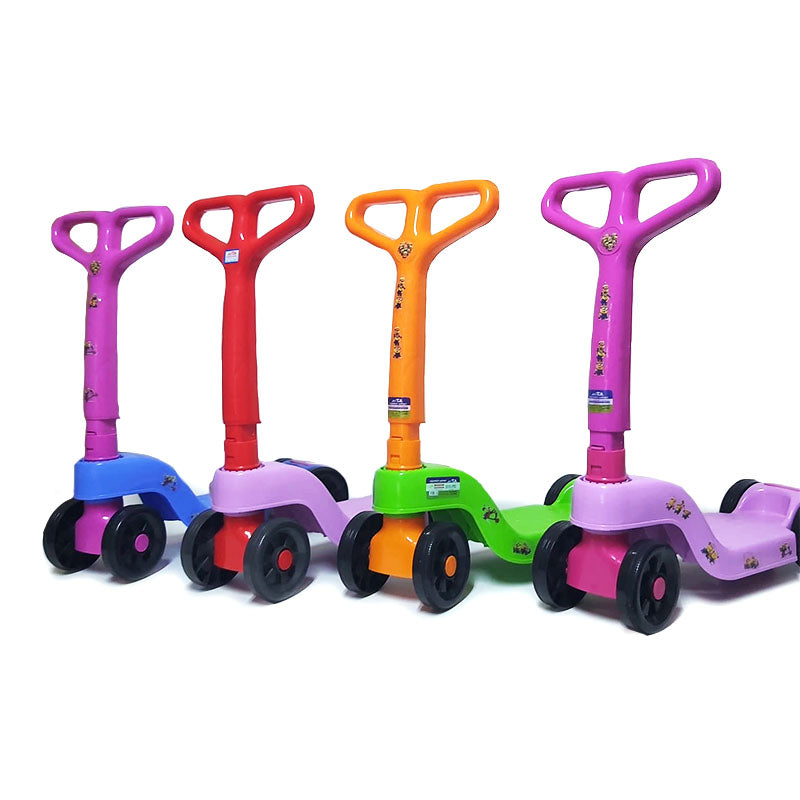 سكوتر بلاستيك للاطفال 4 عجلات, مناسب من سن 2 ل 4 سنوات للاولاد والبنات