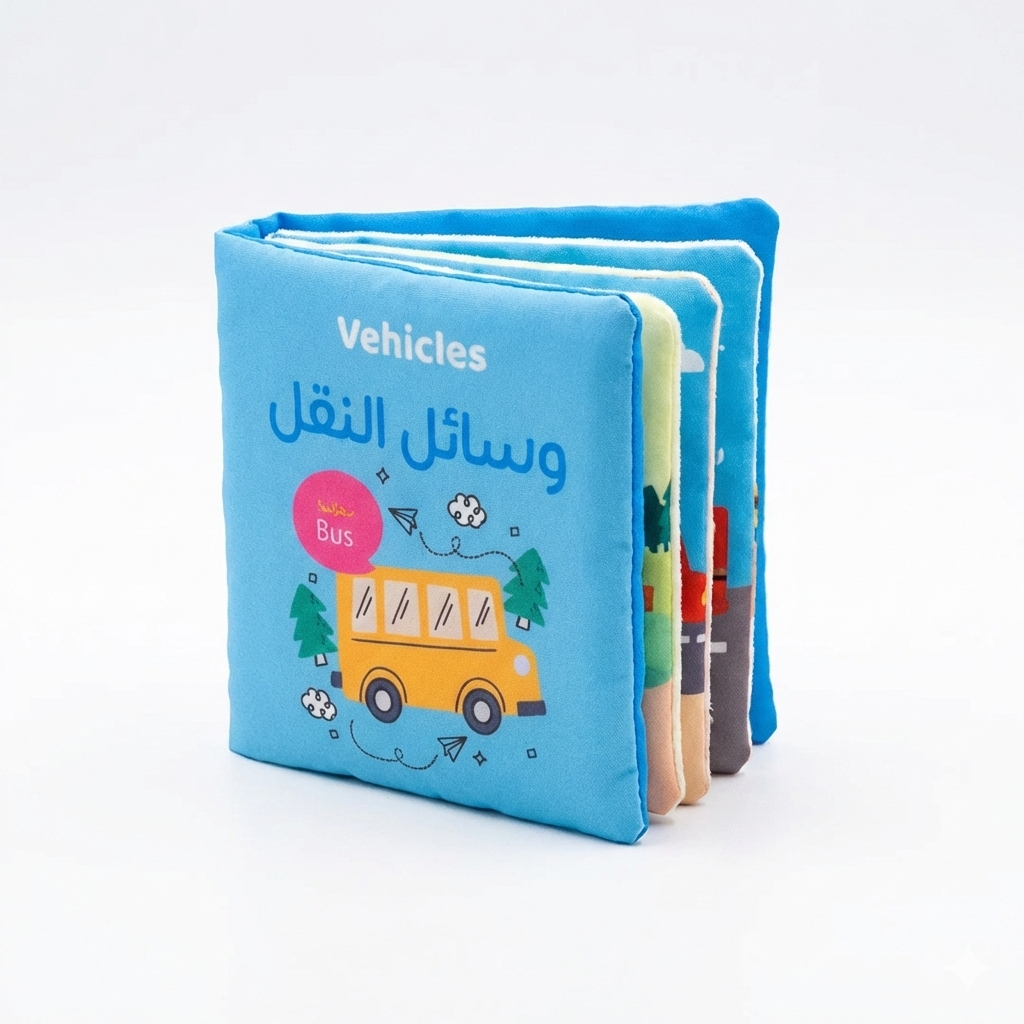 كتاب قماش وسائل النقل للاطفال (6شهور _ سنتين)