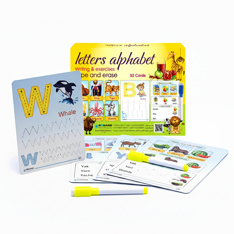 بطاقات اكتب و امسح - الحروف الانجليزية